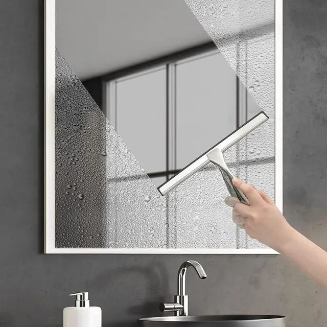Alt view image 4 of 7 - Hiware All-Purpose Shower Squeegee for Shower Doors, Bathroom, Window and Car Glass - Stainless Steel, 10 Inches