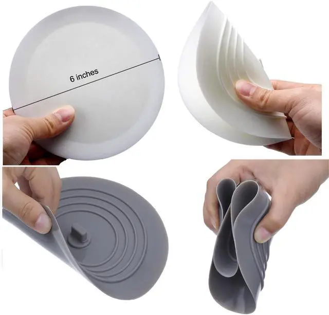 Alt view image 6 of 7 - V-TOP Tub Stopper 2 Pack, 6 inches Large Silicone Drain Plug Hair Stopper Flat Suction Cover for Kitchen Gadgets Bathroom Accessories and Laundry