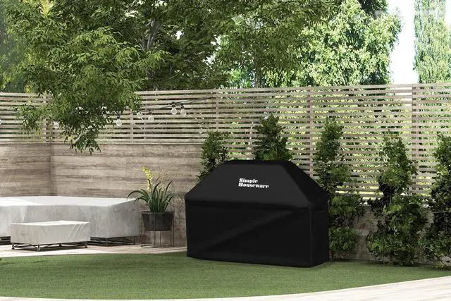 Alt view image 2 of 7 - 72 in. Waterproof Heavy Duty Gas BBQ Grill Cover Weather-Resistant Polyester