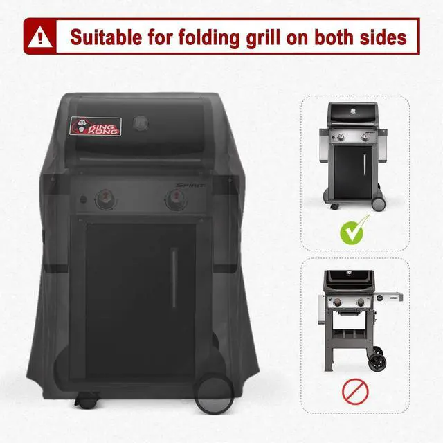 Alt view image 2 of 7 - 7105 Premium Cover for Weber 210 Series Gas Grills with Both Collapsed (Not Fit for Spirit II E-210) Black
