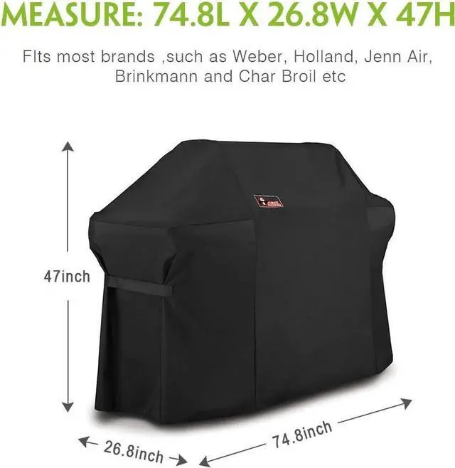Alt view image 3 of 6 - 7109 Premium Grill Cover for Weber Summit 600-Series Gas Grills Including Grill Brush and Tongs