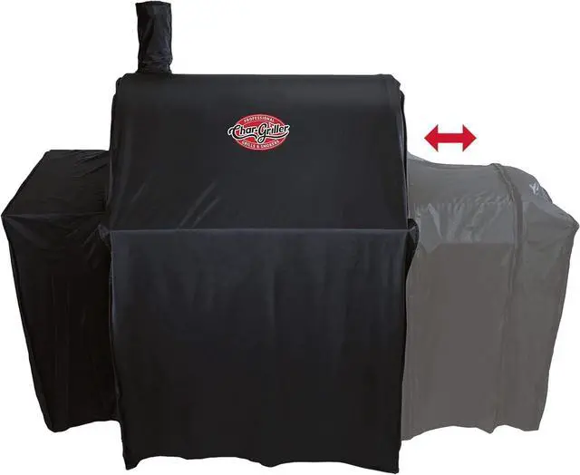 Alt view image 2 of 7 - ? Durable Polyester Grill and Smoker Cover with Waterproof Material PVC Lining and Extendable Design in Black 46L x 23W x 48.5H Model 5555