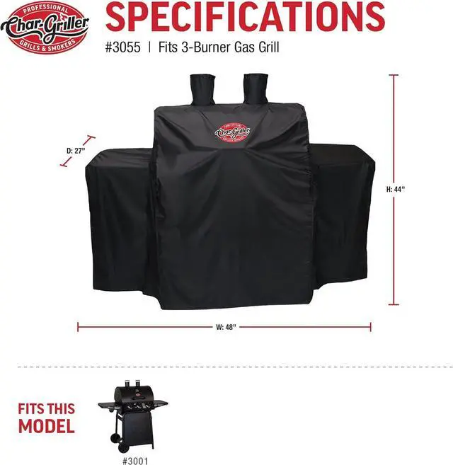 Alt view image 4 of 5 - 3055 3-Burner Gas Grill Cover