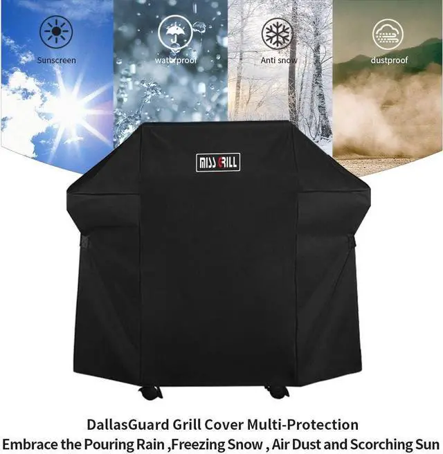 Alt view image 4 of 7 - MissGrill Grill Cover 7106 Cover for Weber Spirit 200 and 300 Series Gas Grill (Compared to 7106)52 x 43-Inch Heavy Duty Waterproof & Weather Resistant Outdoor Barbeque Grill Covers