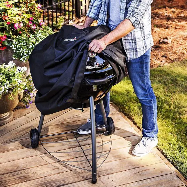 Alt view image 7 of 7 - Charbroil? Kettleman TRU-Infrared Charcoal Grill Cover - 8887233