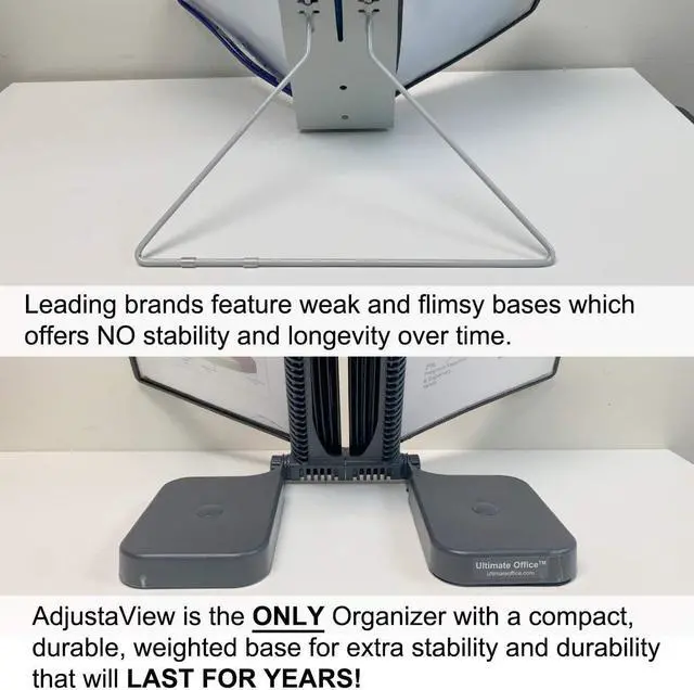 Alt view image 5 of 7 - Office AdjustaView 10-Pocket Desk Reference Organizer with Easy-Load Pockets and Compact Weighted Base for Maximum Stability (Colored Pockets)