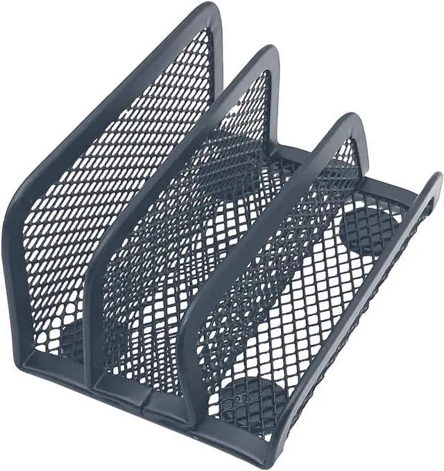 Main image of Chris.W Desktop Stacking Business Card File Holder/Stand from, 3-Tier, Metal Mesh Collection (Black)