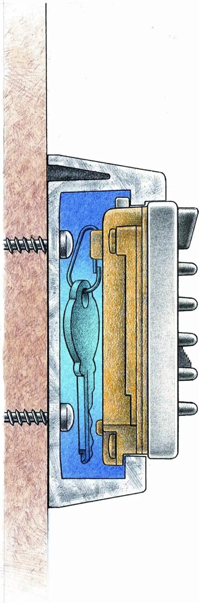 Alt view image 3 of 4 - AccessPoint 001170 KeySafe Original Slimline Push Button Combination Permanent Key Lock Box, 2-Key, Titanium Gray