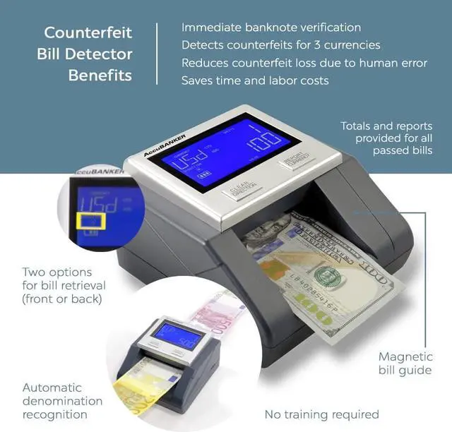 Alt view image 2 of 7 - D585 Automatic Multi-Currency Counterfeit Detector
