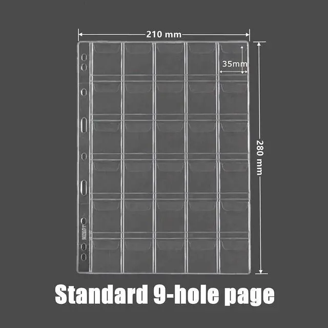 Alt view image 4 of 5 - MUDOR Coin Sleeves for Binder,300 Pockets Coin Collection Supplies | 10 Sheets Coin Pocket Pages, fits Dime,Cent, Nickel,Quarter,Small Dollar, Half Dollar,Coin Collection Holder for Collector,