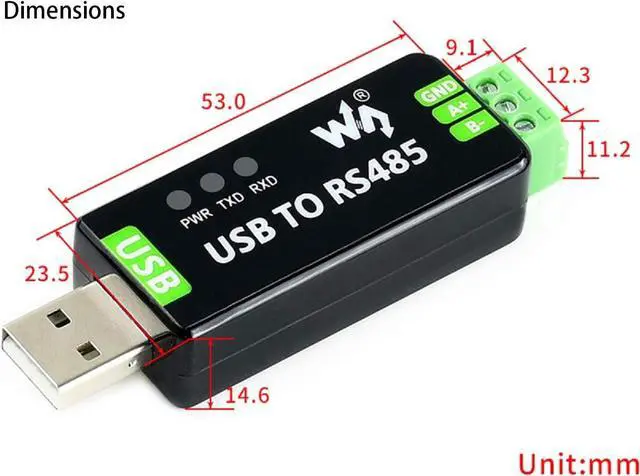 Alt view image 7 of 7 - USB to RS485 Converter Industrial Adapter Original FT232RL and SP485EEN Fast Communication Embedded Protection Circuits Resettable Fuse ESD Protection