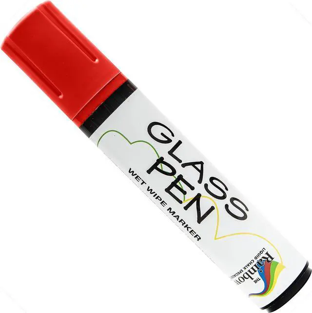 Main image of Glass Pen Window Marker: Liquid Chalk Pens for Glass (Red, Jumbo Tip)