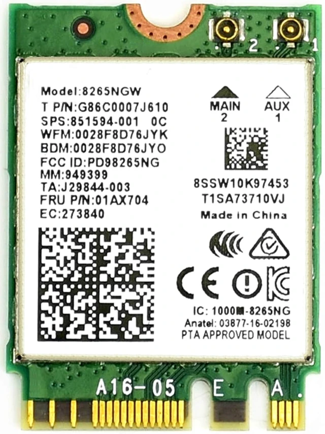 Alt view image 3 of 7 - Wireless-AC8265 Dual Mode AC8265 Wireless NIC Module,2.4GHz/5GHz