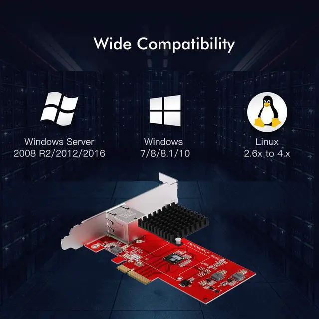 Alt view image 2 of 7 - EDUP 10Gb Gigabit Ethernet PCI-E Network Controller Card with Heat Sink 1G/2.5G/5G/10Gbps RJ45 LAN Adapter PCI Express Converter Network Card for Desktop PC with Windows 10/8.1/8 /7