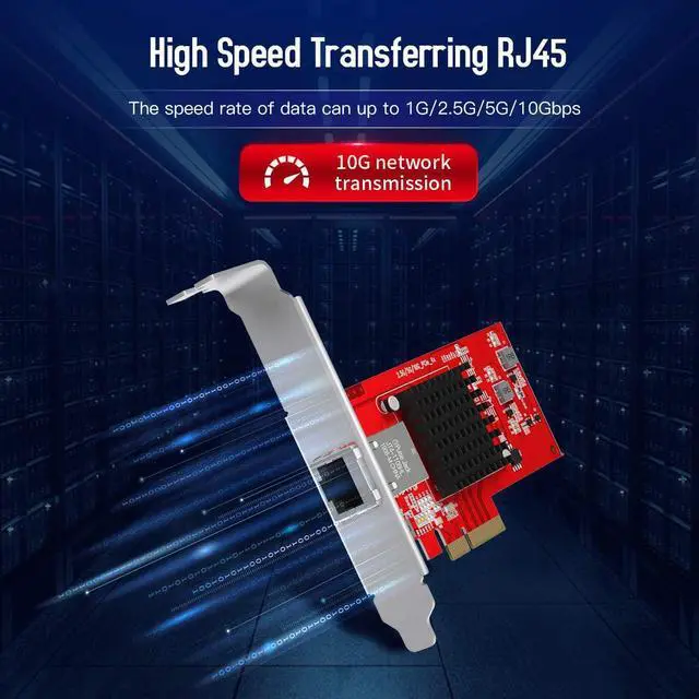 Alt view image 6 of 7 - EDUP 10Gb Gigabit Ethernet PCI-E Network Controller Card with Heat Sink 1G/2.5G/5G/10Gbps RJ45 LAN Adapter PCI Express Converter Network Card for Desktop PC with Windows 10/8.1/8 /7