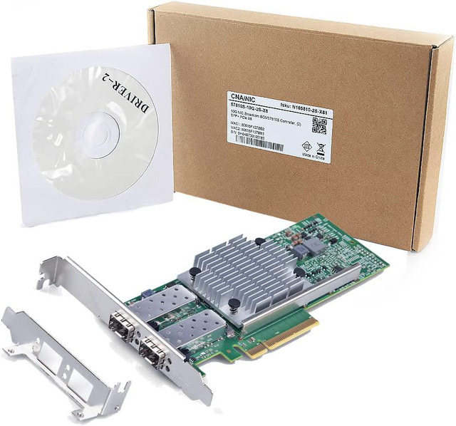 H!Fiber 10Gb SFP+ Network Card - Dual Port PCI-E With Broadcom BCM57810S Chip
