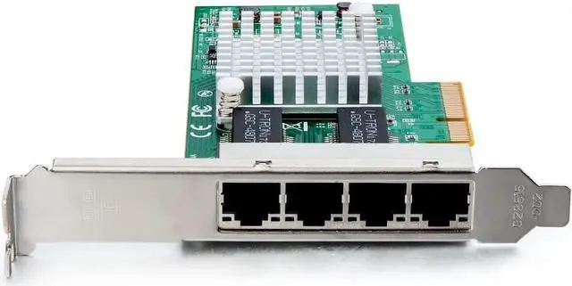 Alt view image 2 of 7 - 1.25G Gigabit Network Card (NIC) with Intel I350-AM4 Controller - 10/100/1000Mbps PCI Express Network Adapter Compatible for I350-T4, Quad RJ45 Ports, PCI-E 2.1 X4