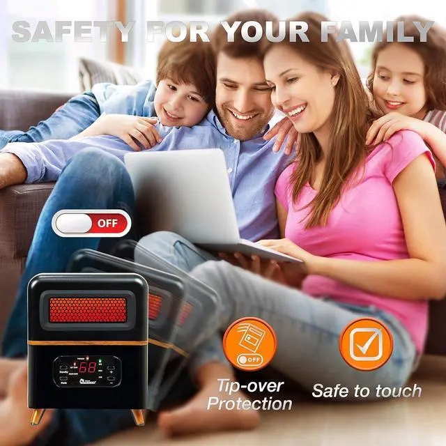 Alt view image 5 of 7 - DR-978 Infrared Space Heater, Hybrid, Black