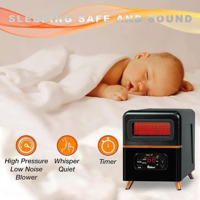 Alt view image 6 of 7 - DR-978 Infrared Space Heater, Hybrid, Black