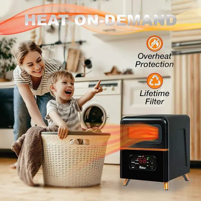 Alt view image 4 of 7 - DR-978 Infrared Space Heater, Hybrid, Black