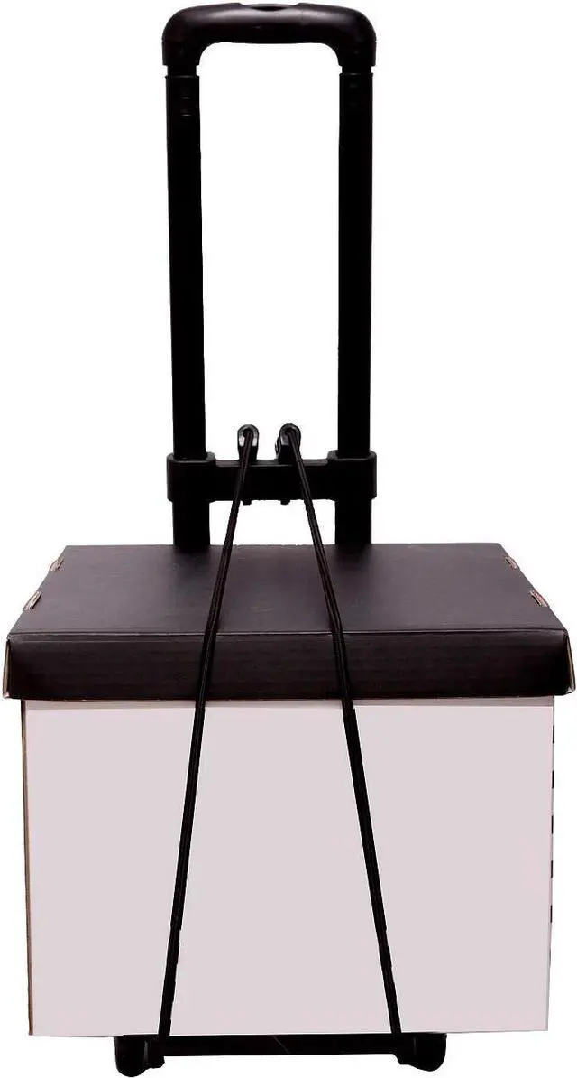 Alt view image 7 of 7 - KINJOEK 25kg 55lbs Folding Hand Truck, Solid Construction Utility Cart for Luggage with 2 Oversized Wheels Bonus Bungee Cord, Collapsible, Lightweight and Compact Luggage Dolly Cart for Travel, Black