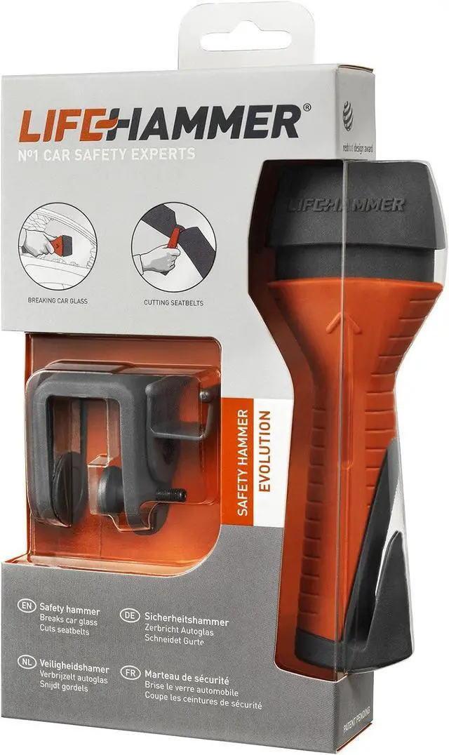 Alt view image 3 of 5 - Safety Hammer Evolution - Automatic Emergency Escape and Rescue Hammer with Seatbelt Cutter - 2 Pack
