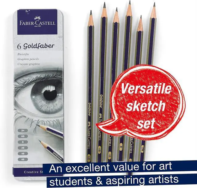 Alt view image 2 of 6 - Graphite Sketch Pencil Set - 6 Graphite Pencils (2H, HB, B, 2B, 4B, 6B), Drawing Pencils and Sketching Supplies