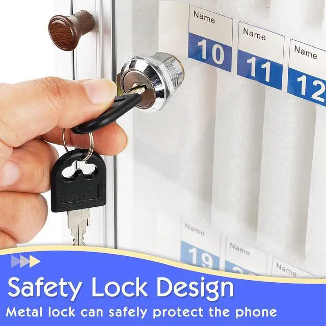 Alt view image 5 of 6 - 24 Slots Aluminum Alloy Cell Phone Locker, Phone Holder for Classroom | Cell Phone Lock Box, Wall-Mounted Phone Holder with a Locked, Phone Storage Cabinet, Can be Carried by Hand