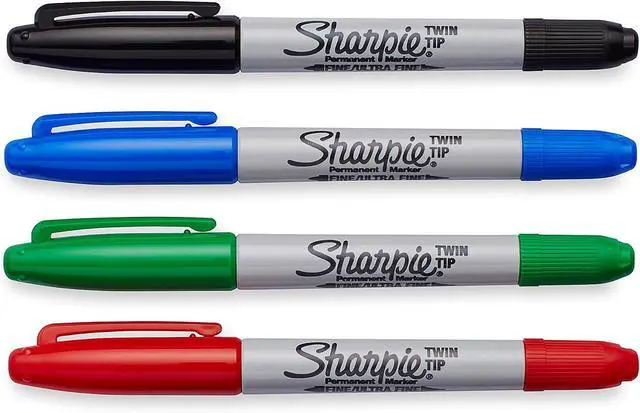Alt view image 2 of 4 - Sharpie 32174PP Twin Tip Permanent Markers Fine and Ultra Fine Assorted Colors 4 Count