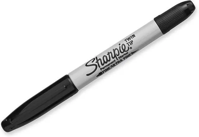 Alt view image 2 of 6 - Sharpie Twin Tip Permanent Markers, Fine and Ultra Fine, Black, 4 Count