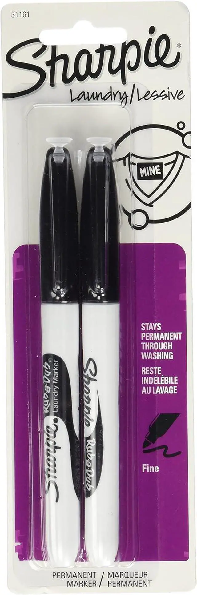Main image of Sharpie Rub-a Dub Laundry Markers Black, 2pk