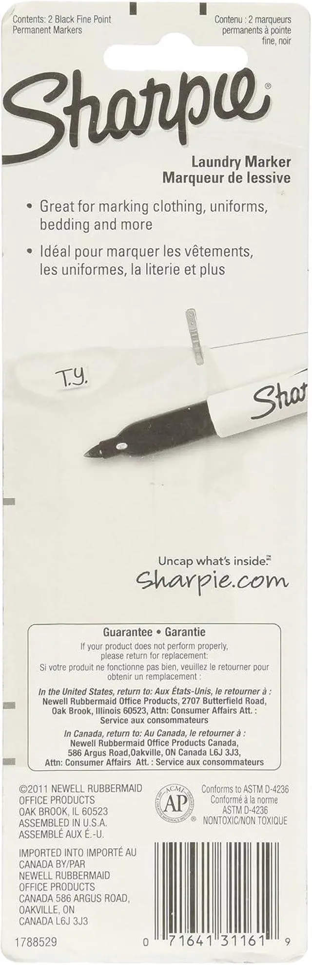 Alt view image 2 of 2 - Sharpie Rub-a Dub Laundry Markers Black, 2pk