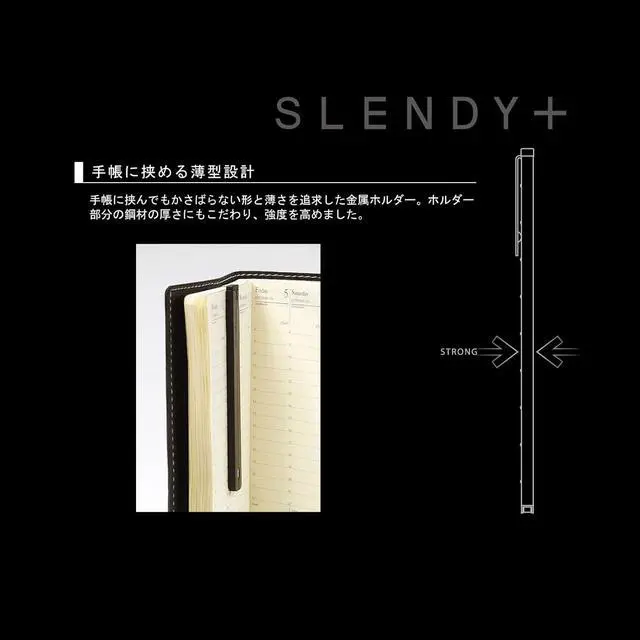 Alt view image 6 of 6 - SEED Thin Steel Holder Eraser Slendy+, Black (EH-S-K)