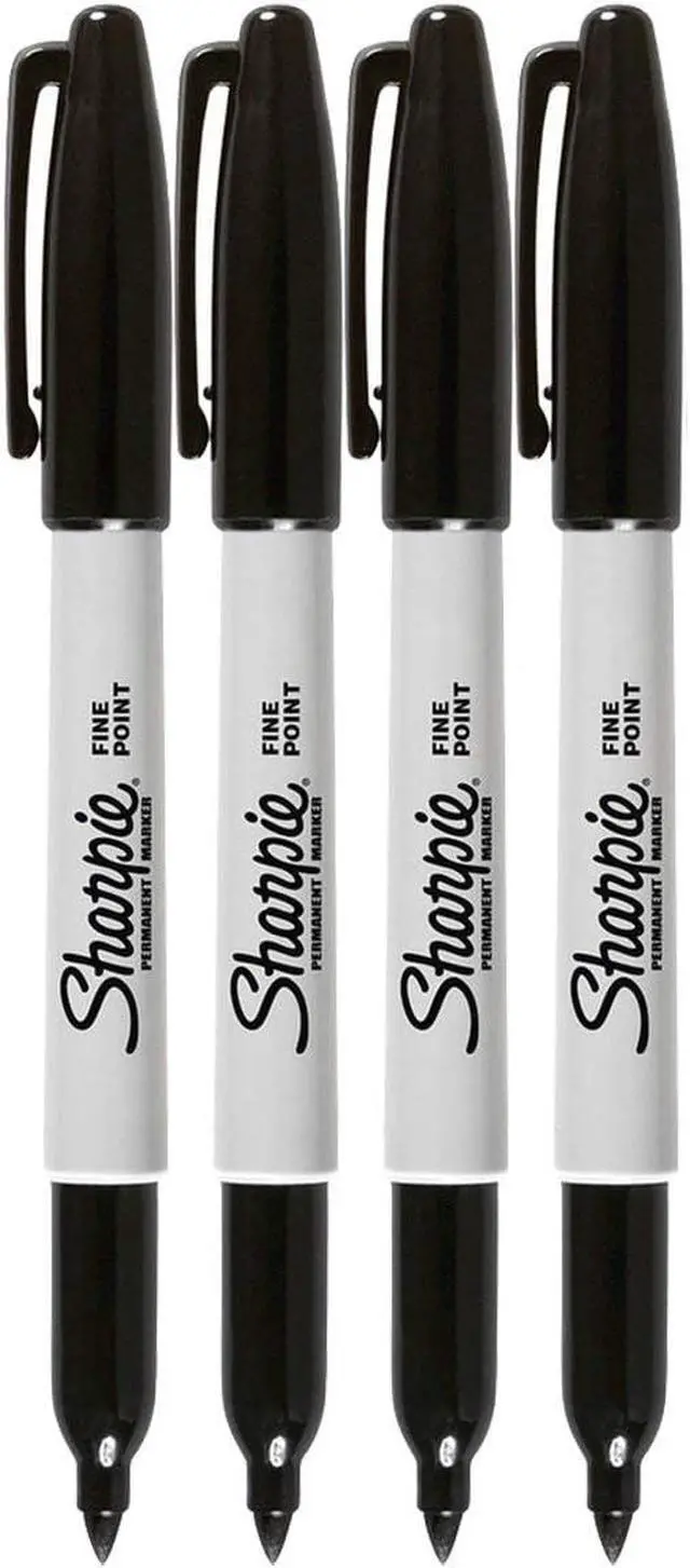 Alt view image 2 of 4 - Sharpie Permanent Markers, Fine Point, Black Ink (4-Pack)