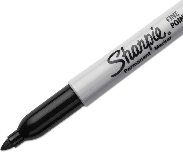 Alt view image 3 of 4 - Sharpie Permanent Markers, Fine Point, Black Ink (4-Pack)