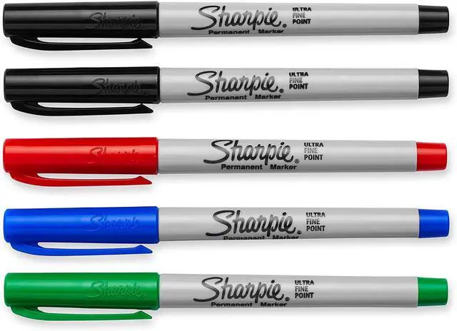 Alt view image 2 of 7 - Sharpie 37675PP Permanent Markers, Ultra Fine Point, Assorted Colors, 5 Count