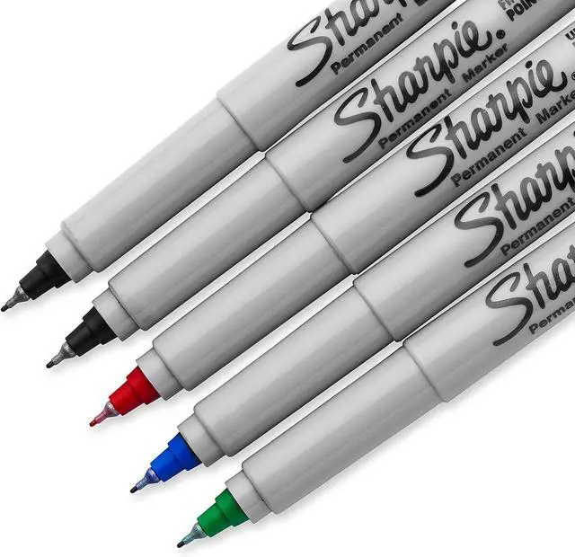 Alt view image 3 of 7 - Sharpie 37675PP Permanent Markers, Ultra Fine Point, Assorted Colors, 5 Count