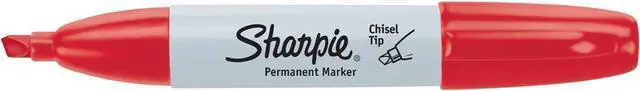 Alt view image 2 of 2 - Sharpie Permanent Marker, Chisel Tip, Red, 2 Markers per order (38283)