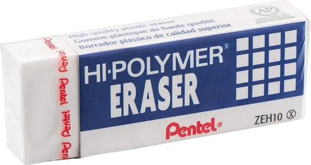 Alt view image 7 of 7 - Pentel Hi-Polymer Block Eraser, Large, White, Pack of 3 (ZEH10BP3-K6)