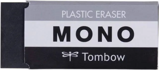 Main image of Tombow 57329 MONO Black Eraser, Medium. Cleanly Removes Marks Without Damaging Paper
