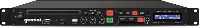Main image of Gemini Sound CDMP-1500 19 Inch Professional/Home Anti Shock Audio Rackmount Single Disc Drive Mountable CD MP3 USB Media Music Player System Input with Remote, Welcome to consult