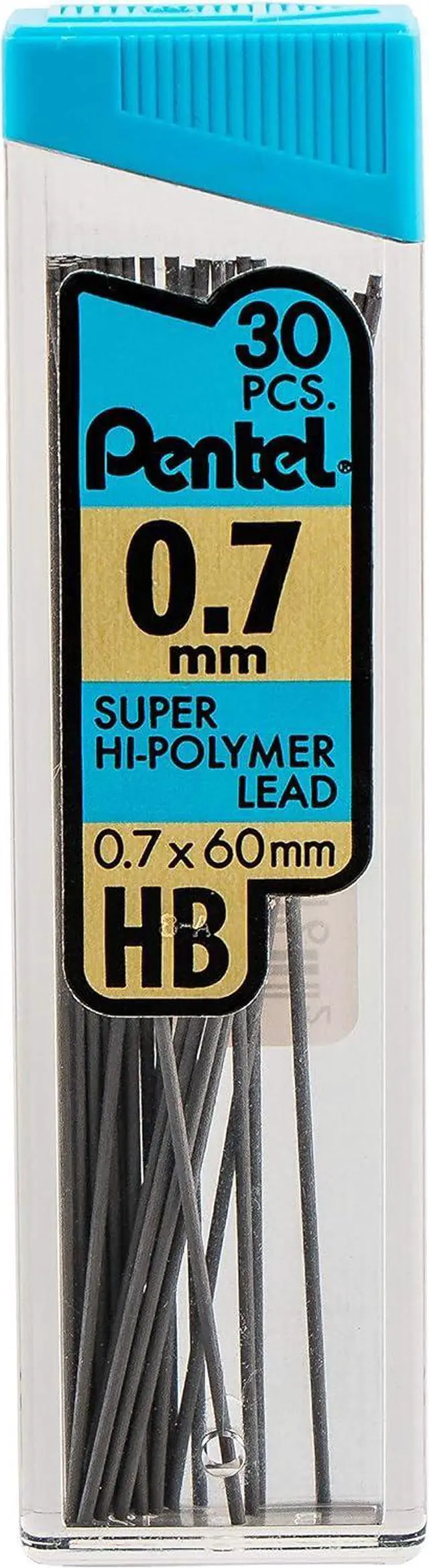 Alt view image 2 of 4 - Pentel C27BPHB3K6 Super Hi-Polymer Lead Refills, 0.7mm, HB, Black, 30 per Tube (Pack of 3 Tubes)