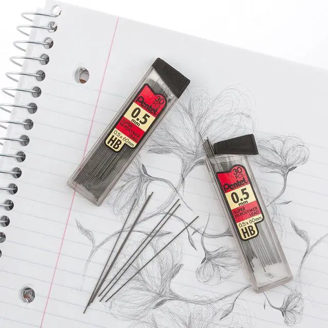 Alt view image 4 of 4 - Pentel Super Hi-Polymer Refills, 0.5 mm Fine, HB, 180 Pieces of Lead (C25BPHB6)