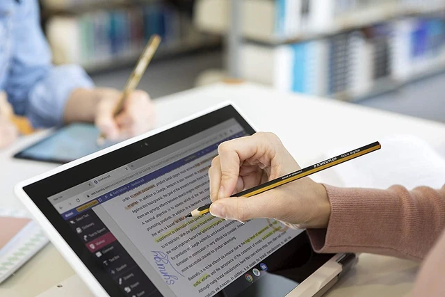 Alt view image 6 of 7 - Noris Digital Stylus Pen for Touchscreens: No Charging or Batteries Real Pencil Feel & Grip Works with Galaxy Tab Kindle Scribe Remarkable & More with Replacement Nibs & Tool