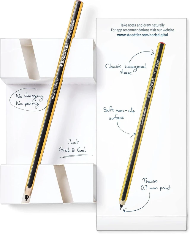 Alt view image 7 of 7 - Noris Digital Stylus Pen for Touchscreens: No Charging or Batteries Real Pencil Feel & Grip Works with Galaxy Tab Kindle Scribe Remarkable & More with Replacement Nibs & Tool