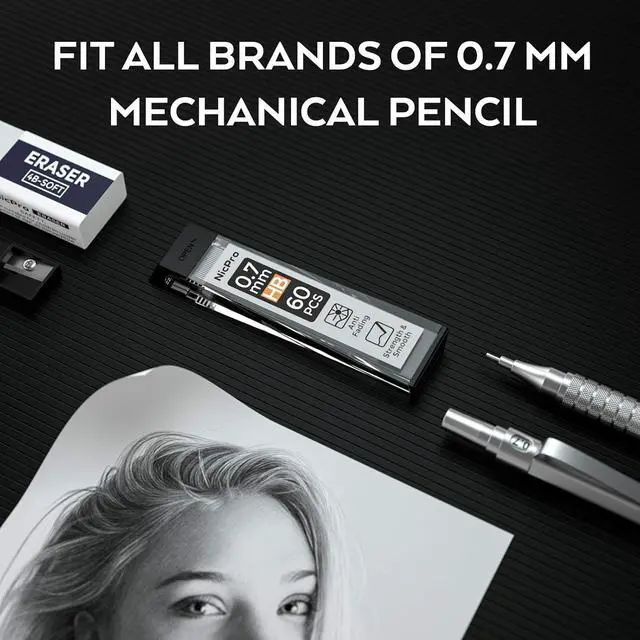 Alt view image 3 of 5 - 1200 PCS Lead Refills 0.7mm HB #2 Break Resistant Mechanical Pencil Refills 0.7 mm, 60 Pack Per Tube, 20 Tubes