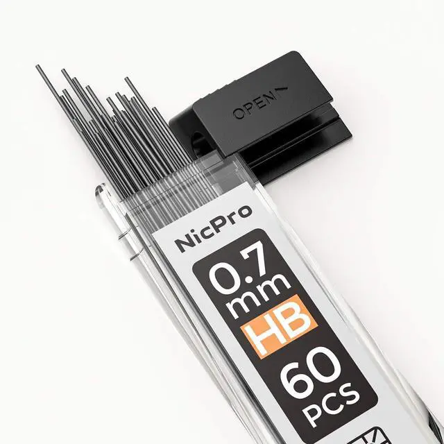 Alt view image 2 of 5 - 1200 PCS Lead Refills 0.7mm HB #2 Break Resistant Mechanical Pencil Refills 0.7 mm, 60 Pack Per Tube, 20 Tubes