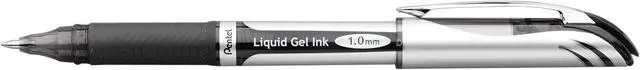 Alt view image 2 of 3 - Pentel ENER-GEL Deluxe Liquid Gel Pen, 1.0mm, Bold Line, Metal Tip, Black Ink, 2 Pack (BL60BP2A)