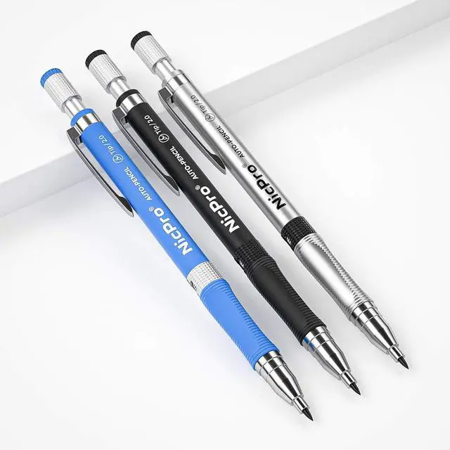 Alt view image 2 of 7 - Nicpro 11 Pieces Colors 2mm Mechanical Pencil Set 3 PCS Carpenter Drafting