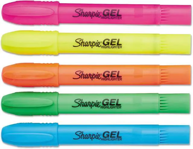 Alt view image 3 of 6 - Sharpie Gel Highlighters, Assorted Colors, Smear-Resistant, Bullet Tip, 5 Count - No Bleed, Won't Dry Out